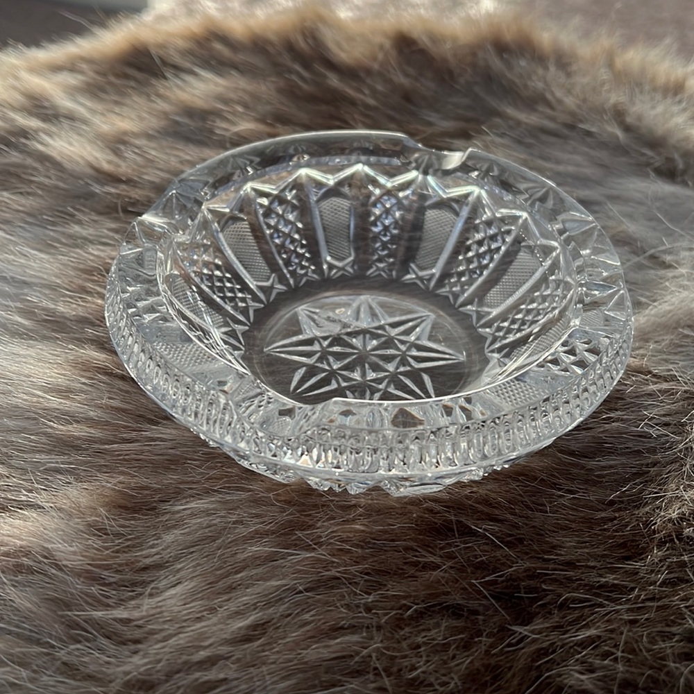 Antique lead crystal ash tray / jewelry dish / catch all